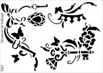 Schablone-Stencil A5 224-7027 selbstklebend - Ornament mit Schlüssel
